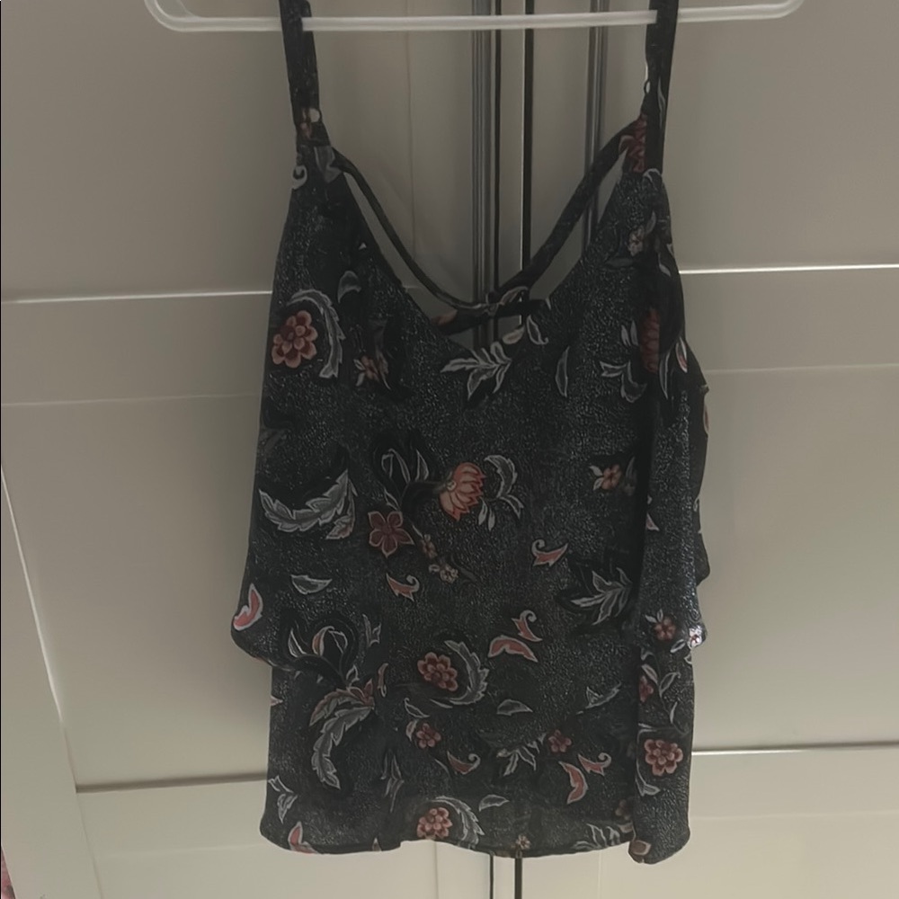 Torrid Black Asymmetrical Ruffled Camisole